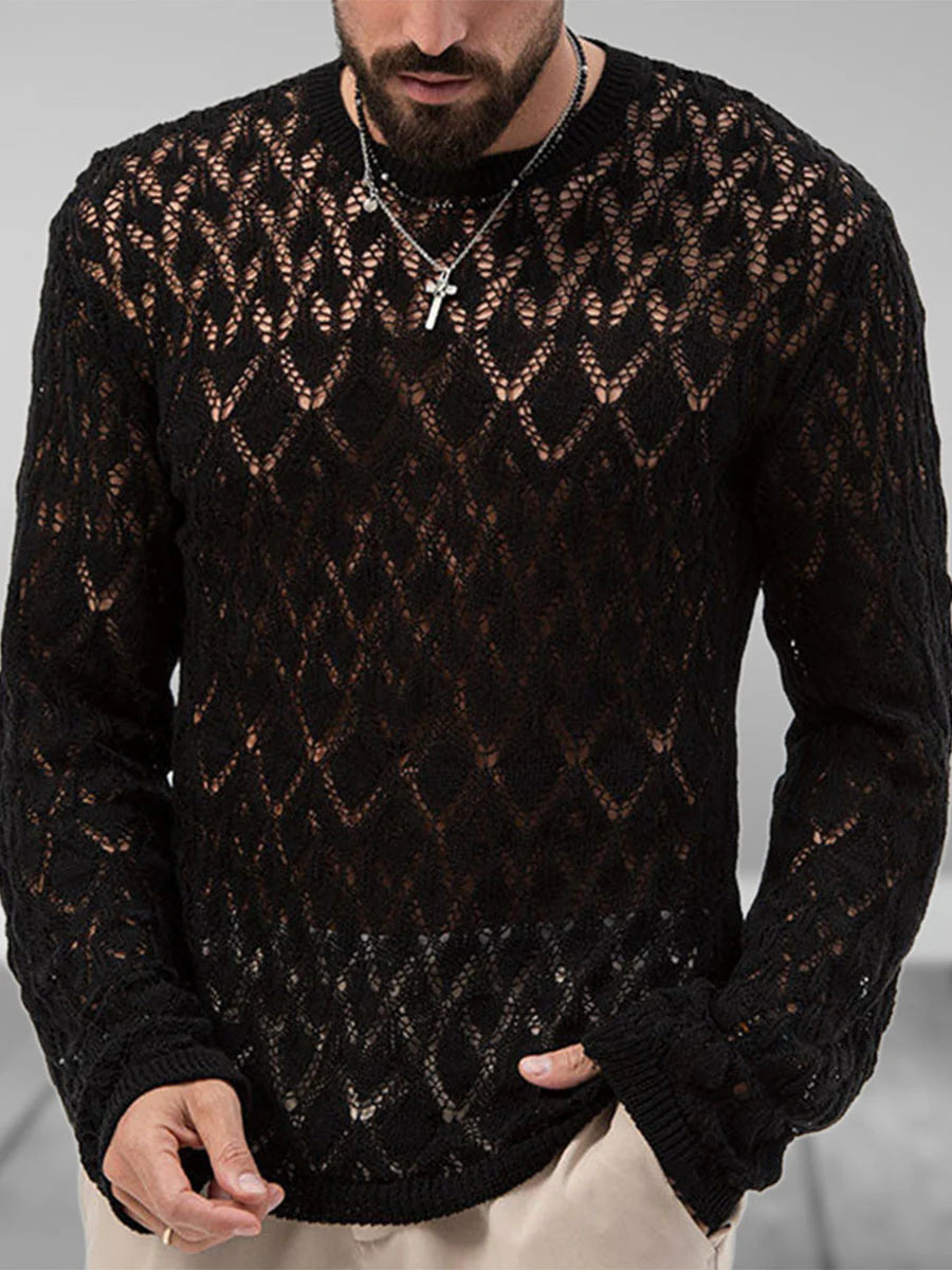 Lightweight Hollow Long Sleeve Sweater