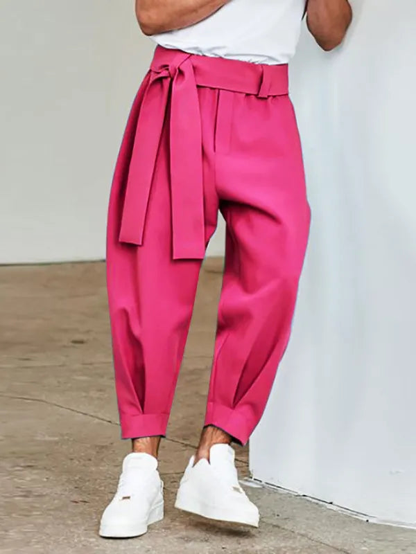 Solid Color Pocket Cropped Pants