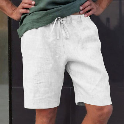 Linen Multi-Pocket Drawstring Shorts