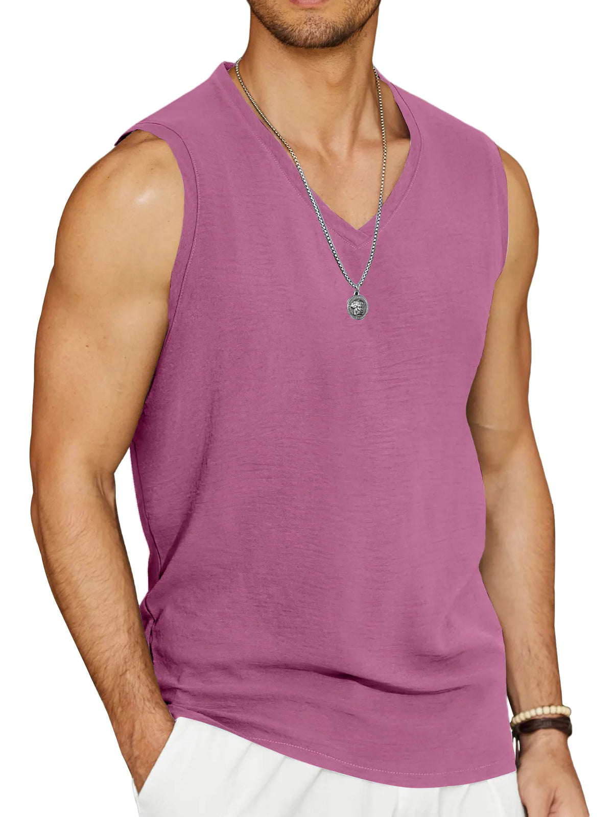 V-Neck Sleeveless Beach Tank Top