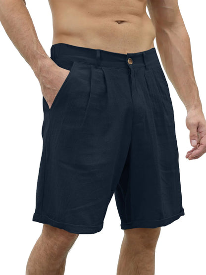 Classic Cotton And Linen Beach Shorts