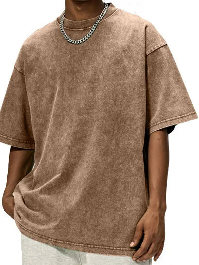 Vintage Washed And Distressed Cotton T-Shirt