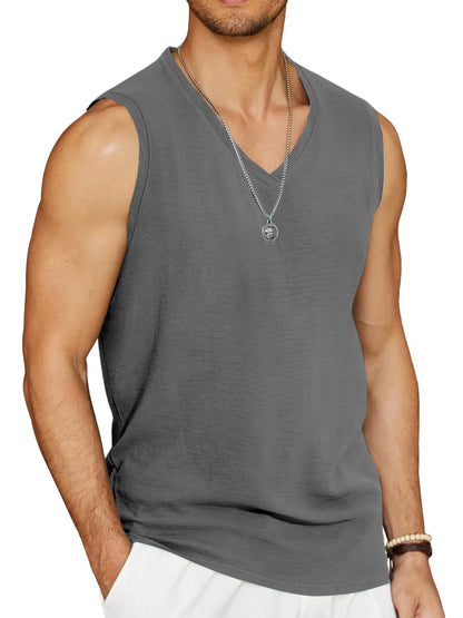 V-Neck Sleeveless Beach Tank Top