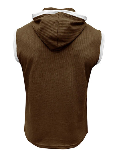 Waffle Hooded Sleeveless Tank Top