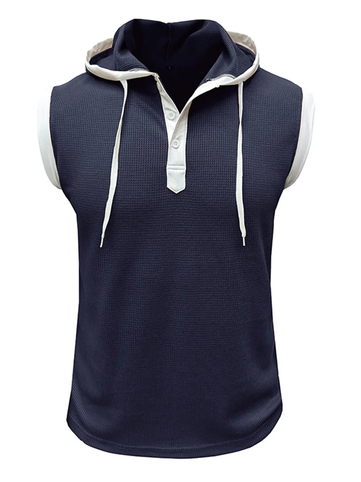 Waffle Hooded Sleeveless Tank Top