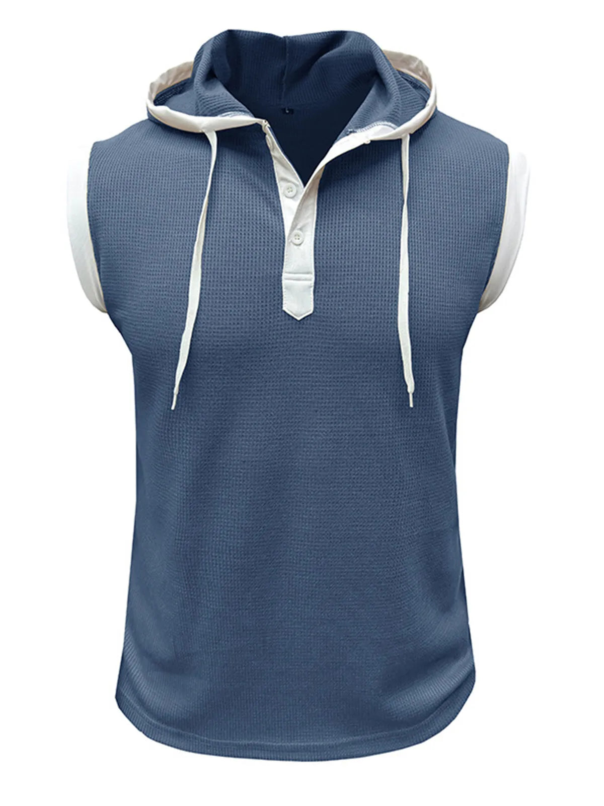 Waffle Hooded Sleeveless Tank Top