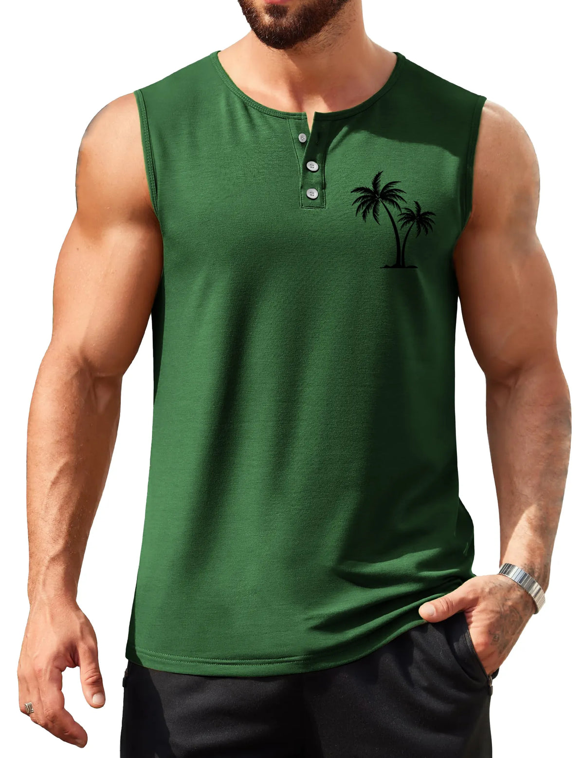 Sports Coconut Print Sleeveless Vest