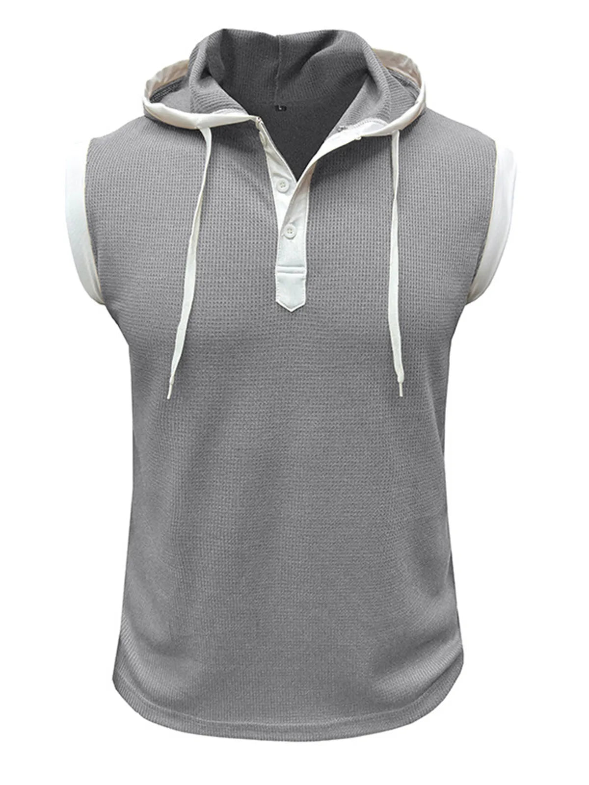 Waffle Hooded Sleeveless Tank Top