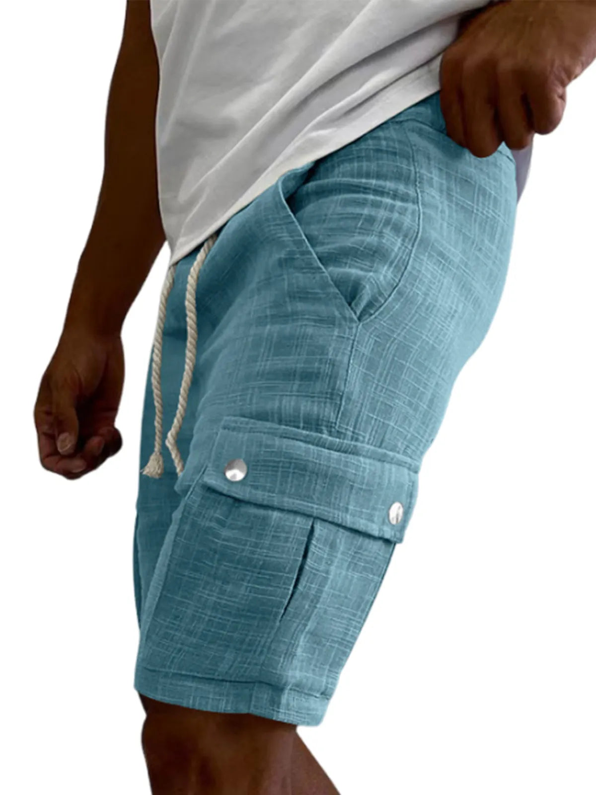 Multi-Pocket Cotton Shorts