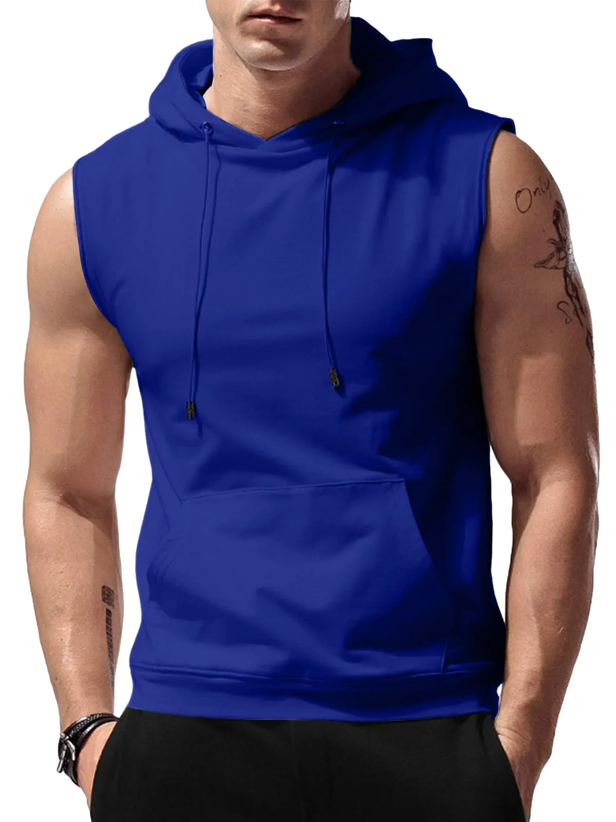 Hooded Solid Color Pocket Vest