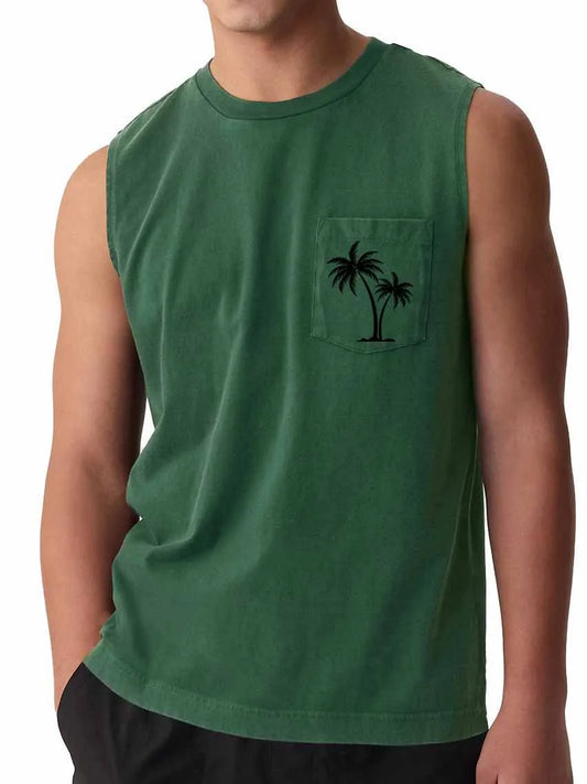 Hawaiian Beach Pocket Coconut Print Vest