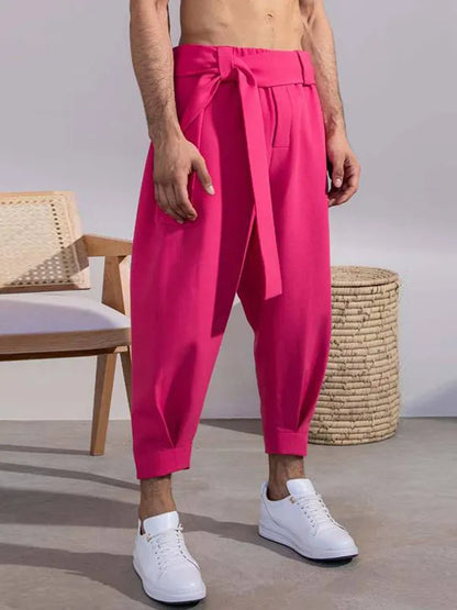 Solid Color Pocket Cropped Pants