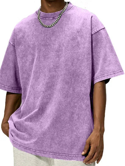 Vintage Washed And Distressed Cotton T-Shirt