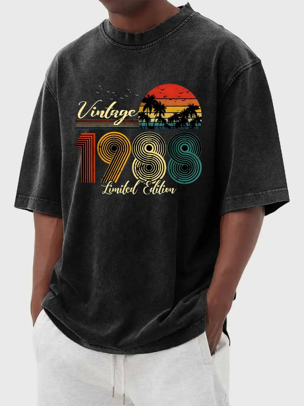 Vintage Hawaiian Print Short Sleeve T-Shirt