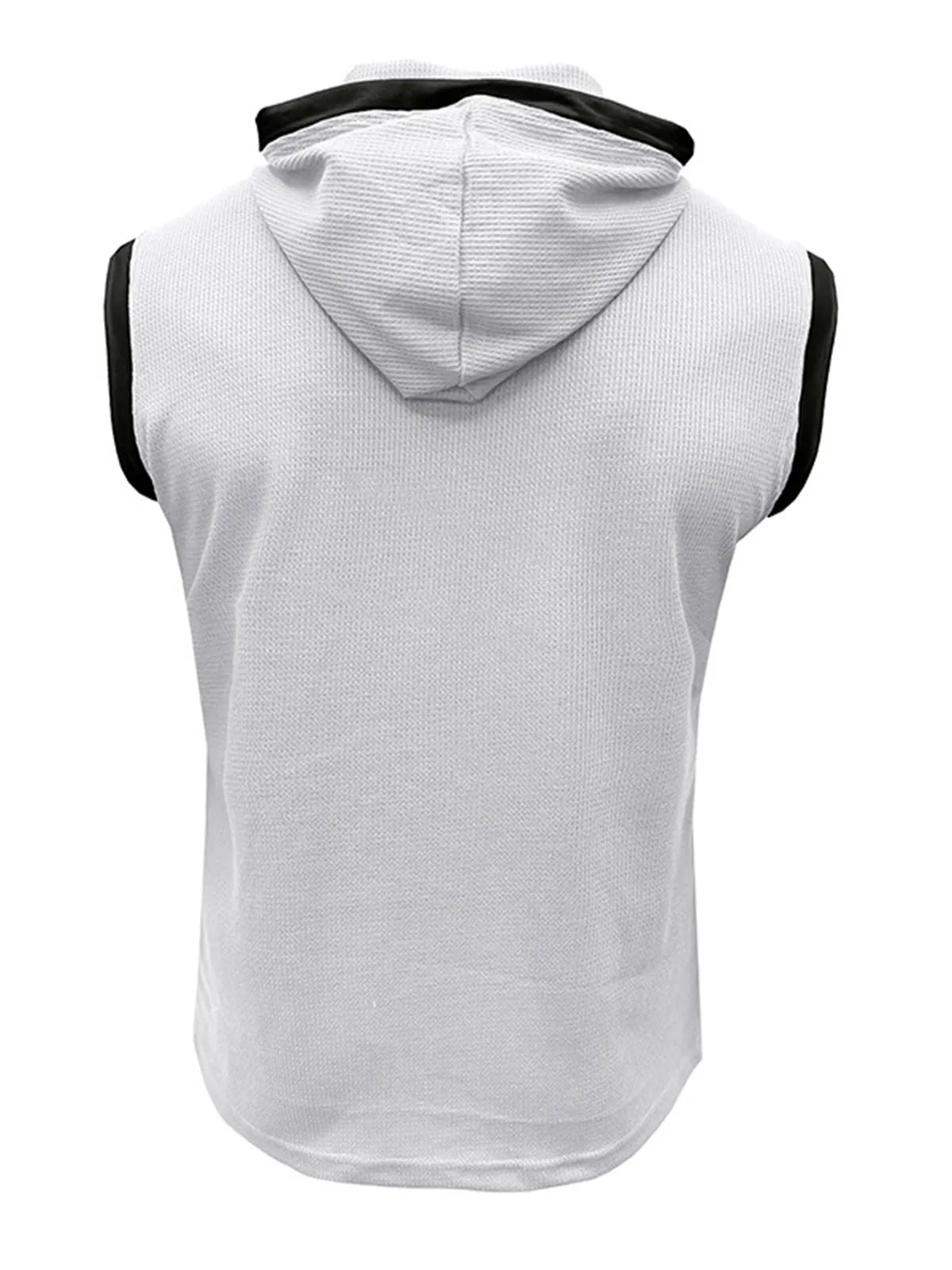 Waffle Hooded Sleeveless Tank Top