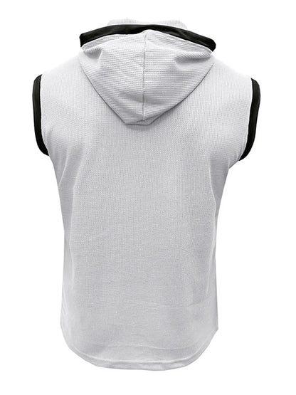 Waffle Hooded Sleeveless Tank Top