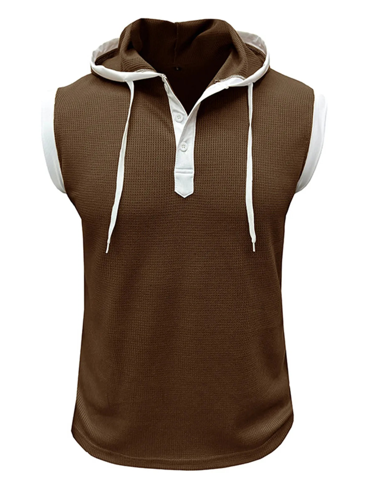 Waffle Hooded Sleeveless Tank Top