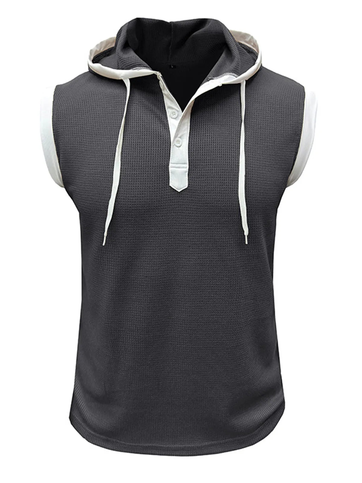Waffle Hooded Sleeveless Tank Top
