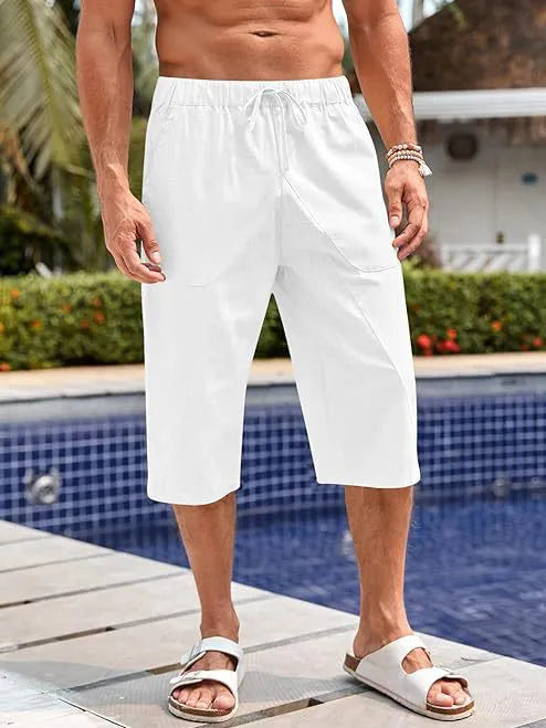 Hawaiian Loose Wide Leg Cropped Pants