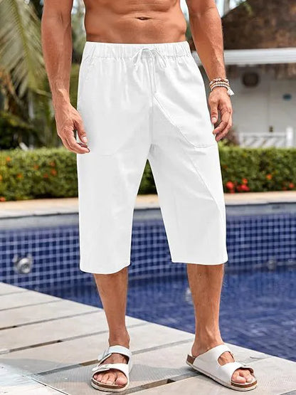 Hawaiian Loose Wide Leg Cropped Pants
