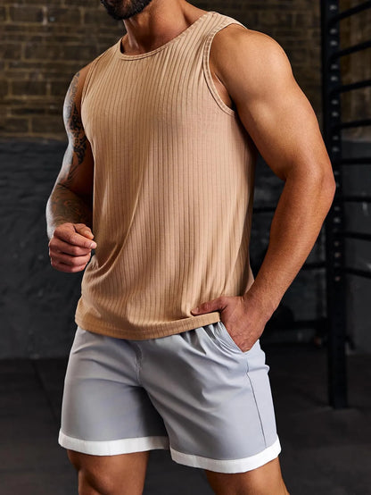 Knitted Stretch Ribbed Sleeveless Vest