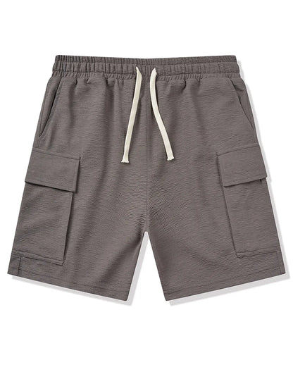 Loose Textured Solid Color Shorts