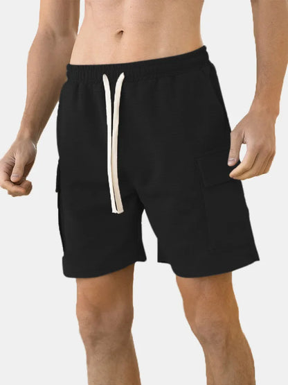 Loose Textured Solid Color Shorts
