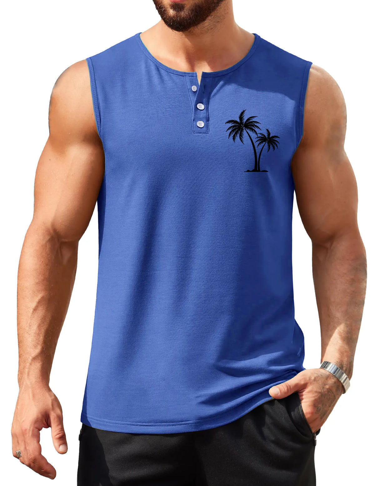 Sports Coconut Print Sleeveless Vest