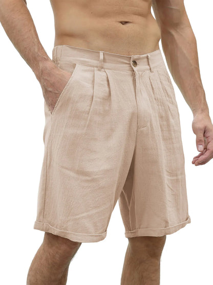 Classic Cotton And Linen Beach Shorts