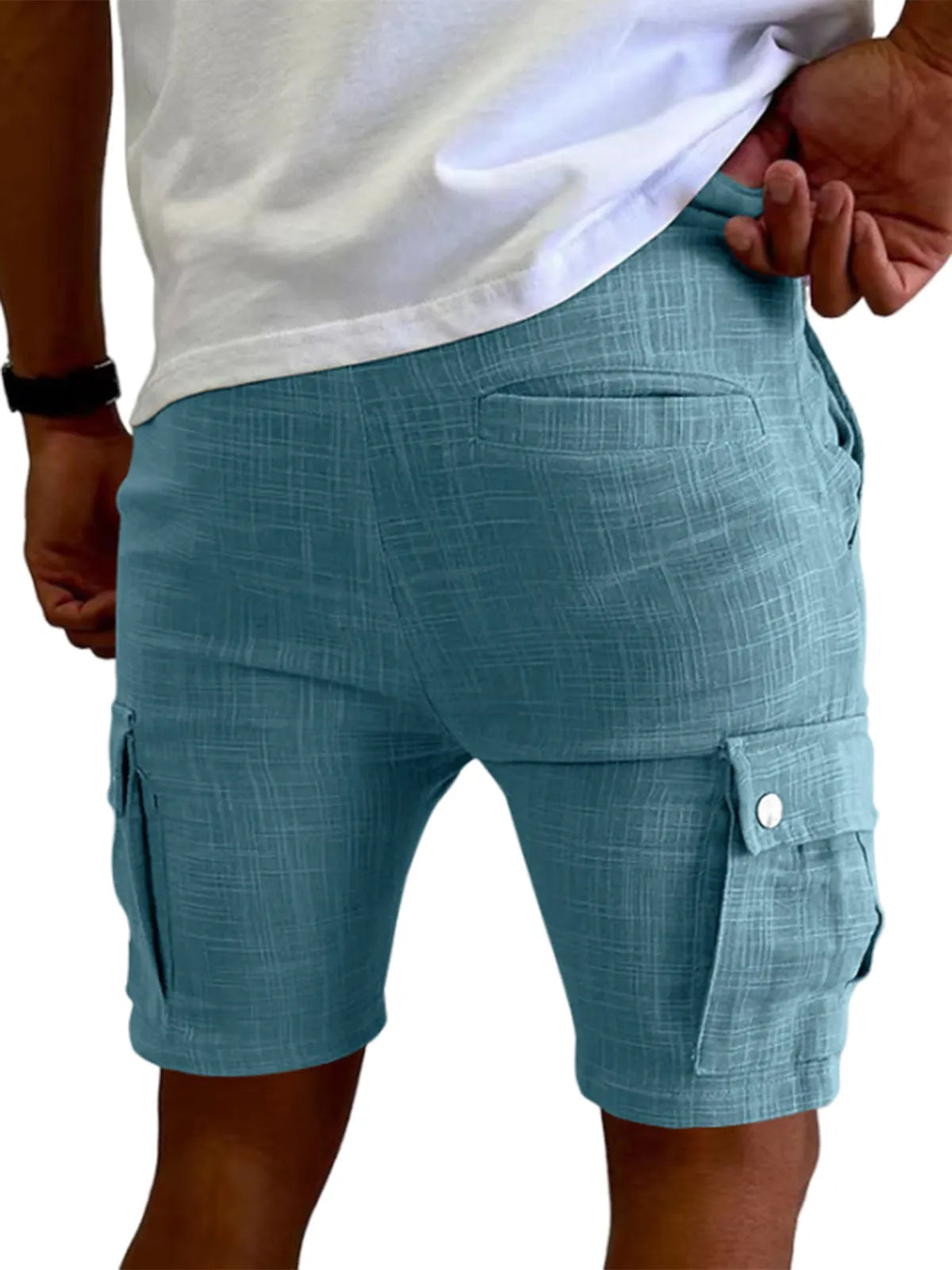 Multi-Pocket Cotton Shorts