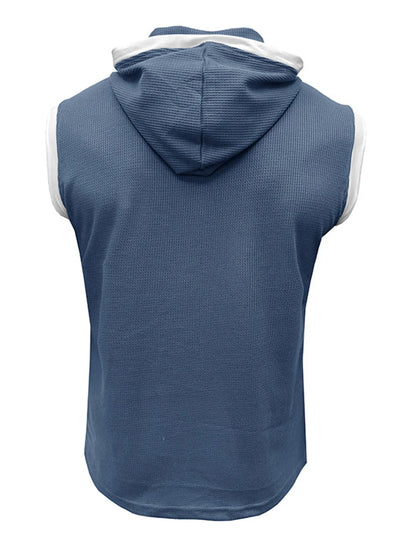 Waffle Hooded Sleeveless Tank Top