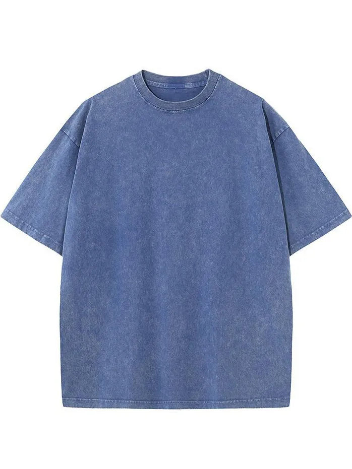 Vintage Washed And Distressed Cotton T-Shirt