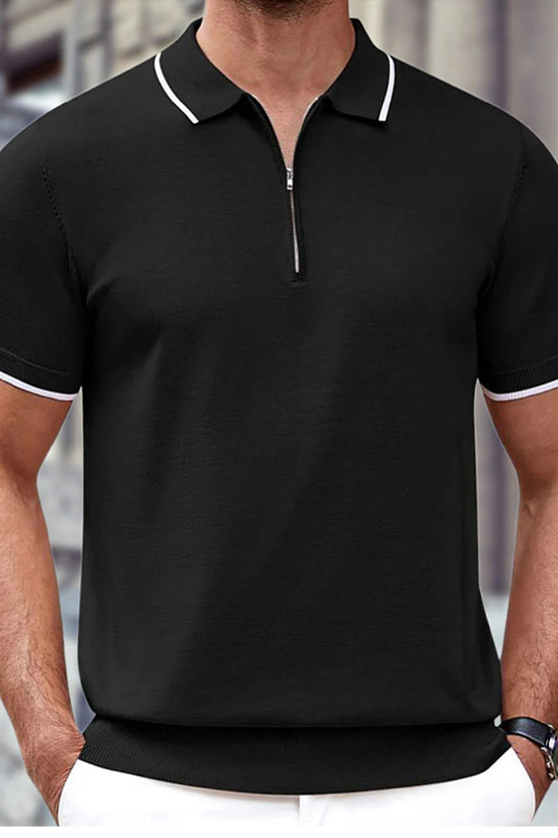 Zip Cardigan Polo Shirt
