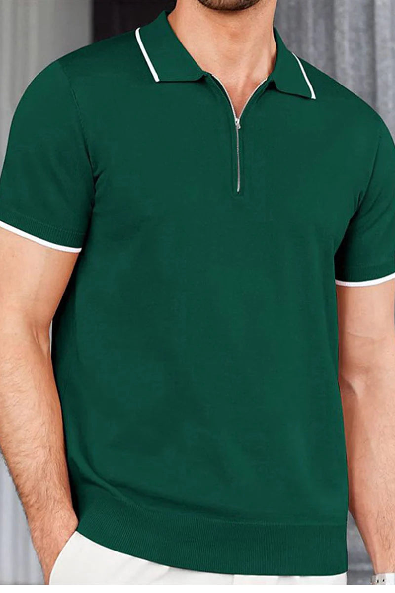 Zip Cardigan Polo Shirt