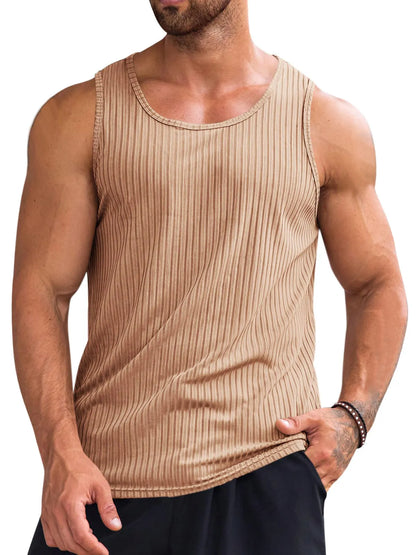 Knitted Stretch Ribbed Sleeveless Vest