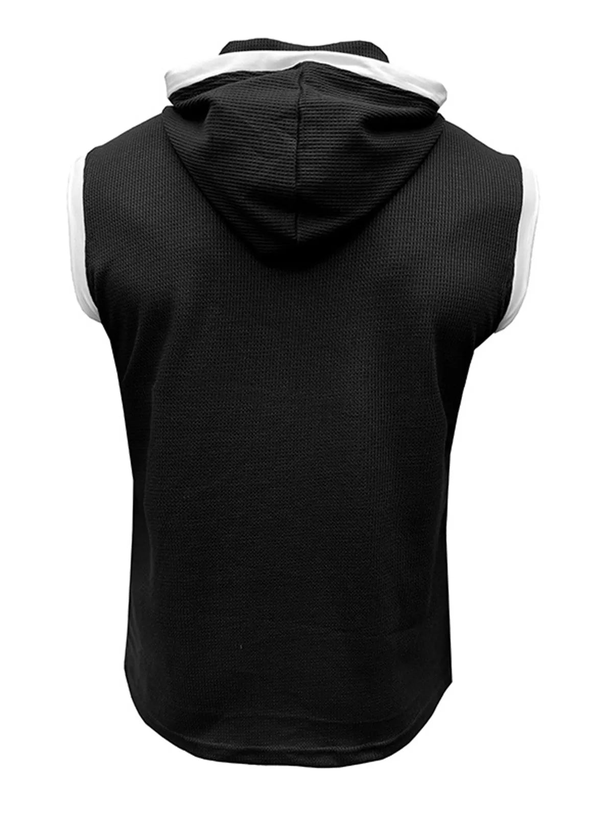 Waffle Hooded Sleeveless Tank Top