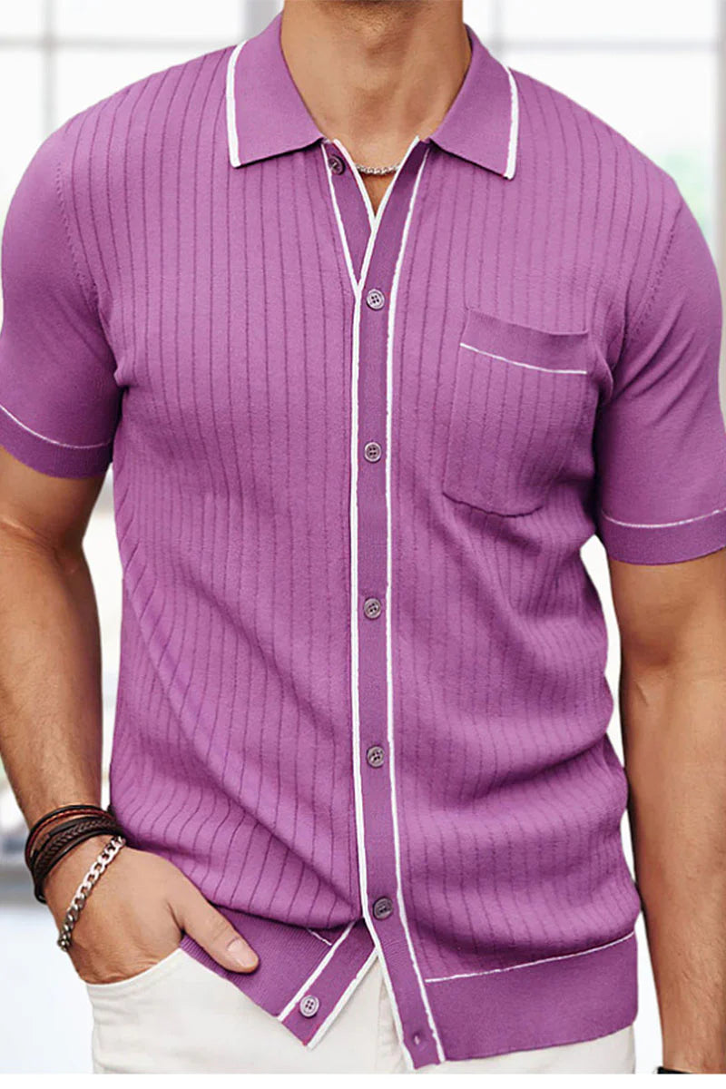 Single-Breasted Cardigan Polo Shirt