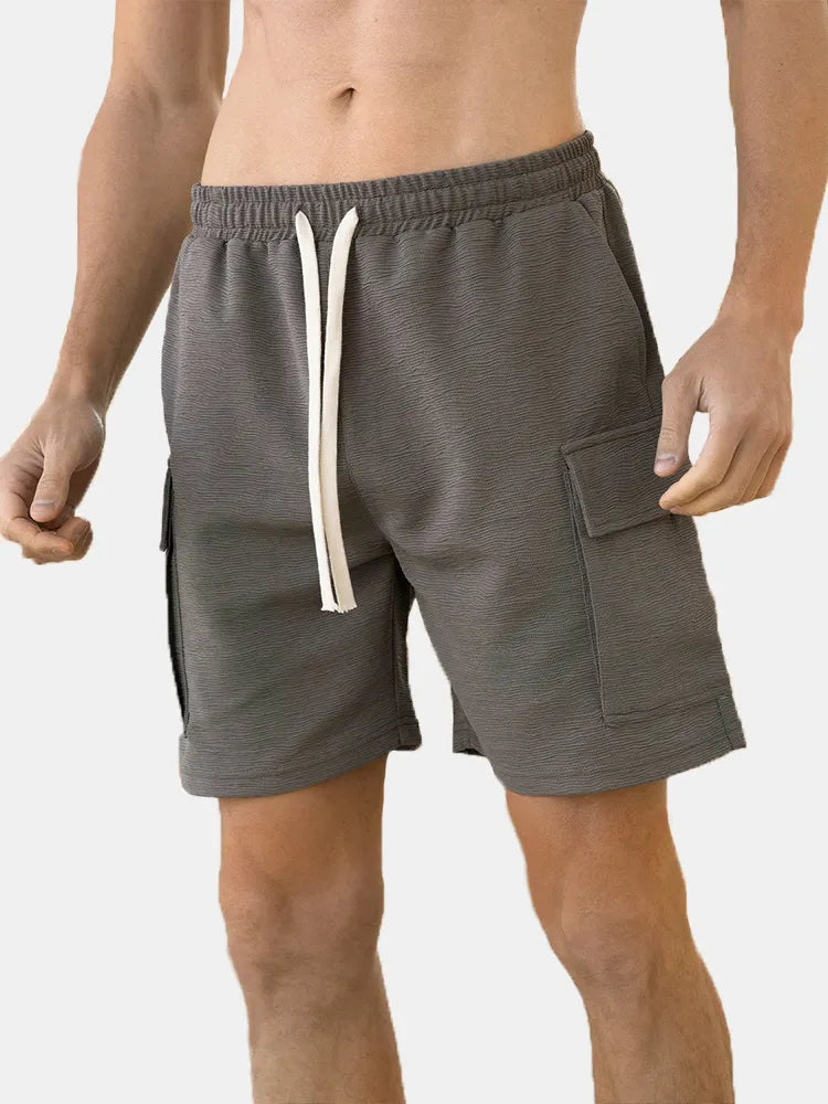 Loose Textured Solid Color Shorts
