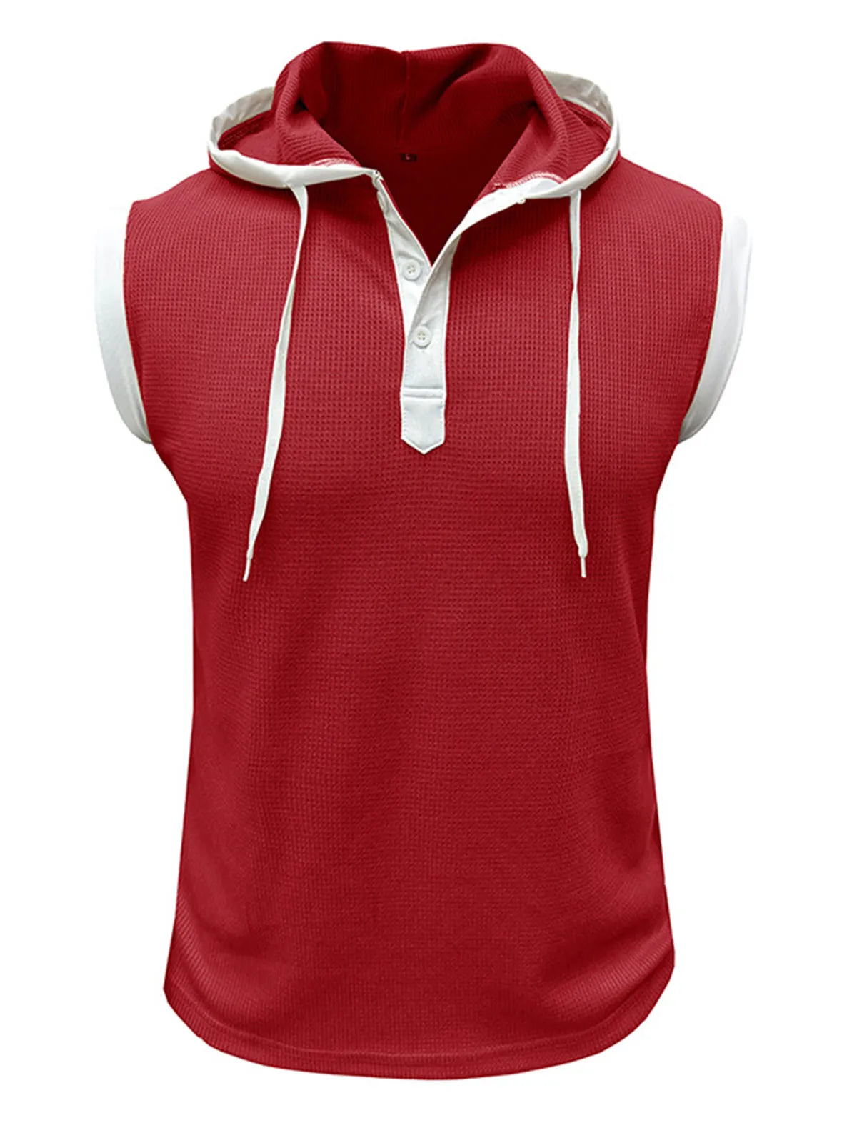 Waffle Hooded Sleeveless Tank Top