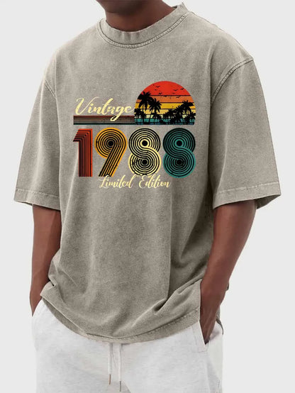 Vintage Hawaiian Print Short Sleeve T-Shirt