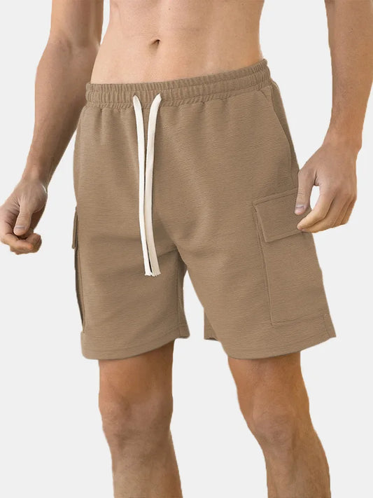 Loose Textured Solid Color Shorts