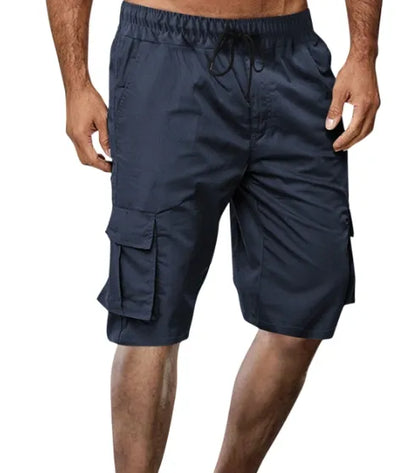 Loose Plus Size Cotton Pocket Solid Color Beach Quarter Pants