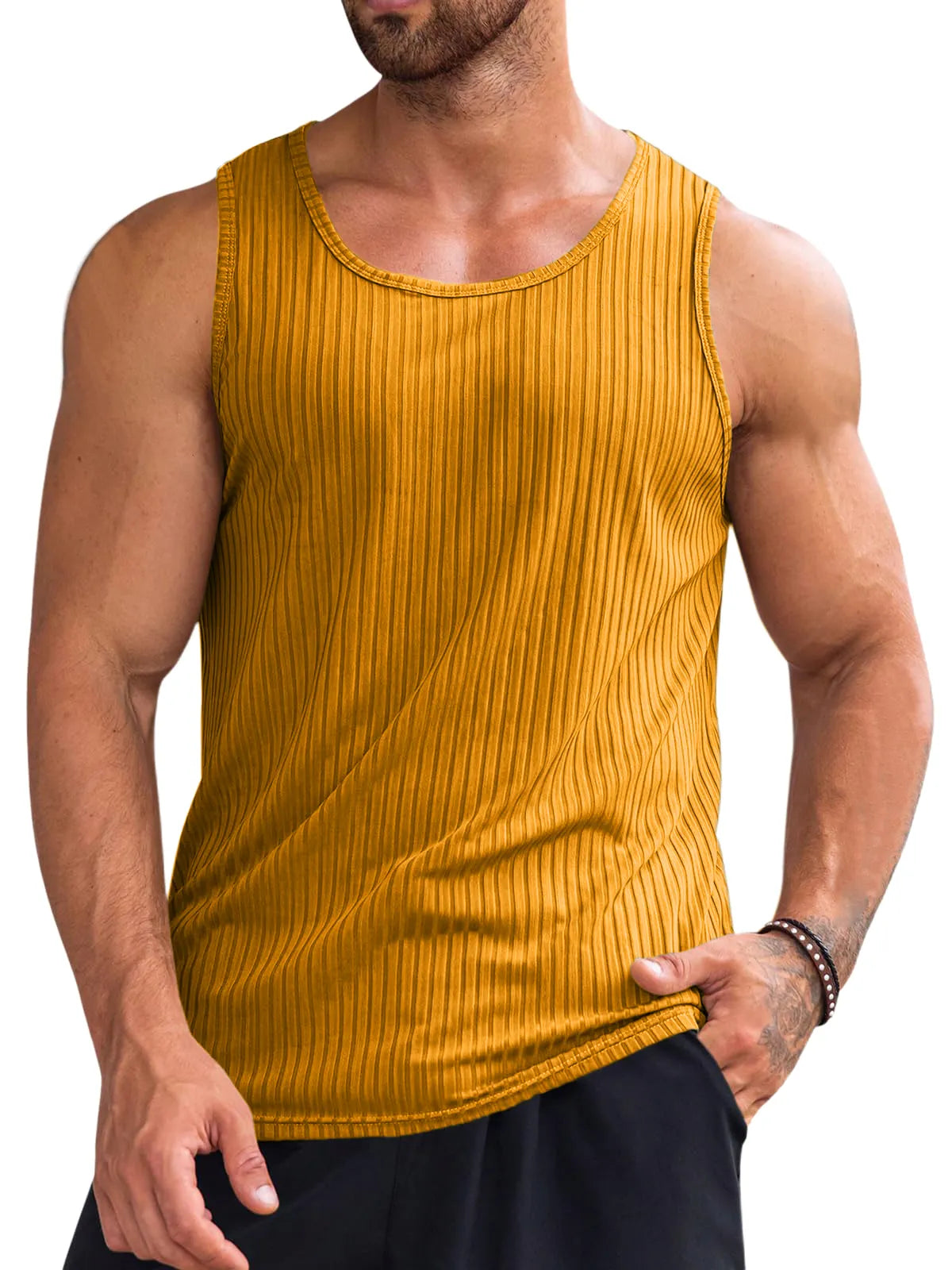 Knitted Stretch Ribbed Sleeveless Vest