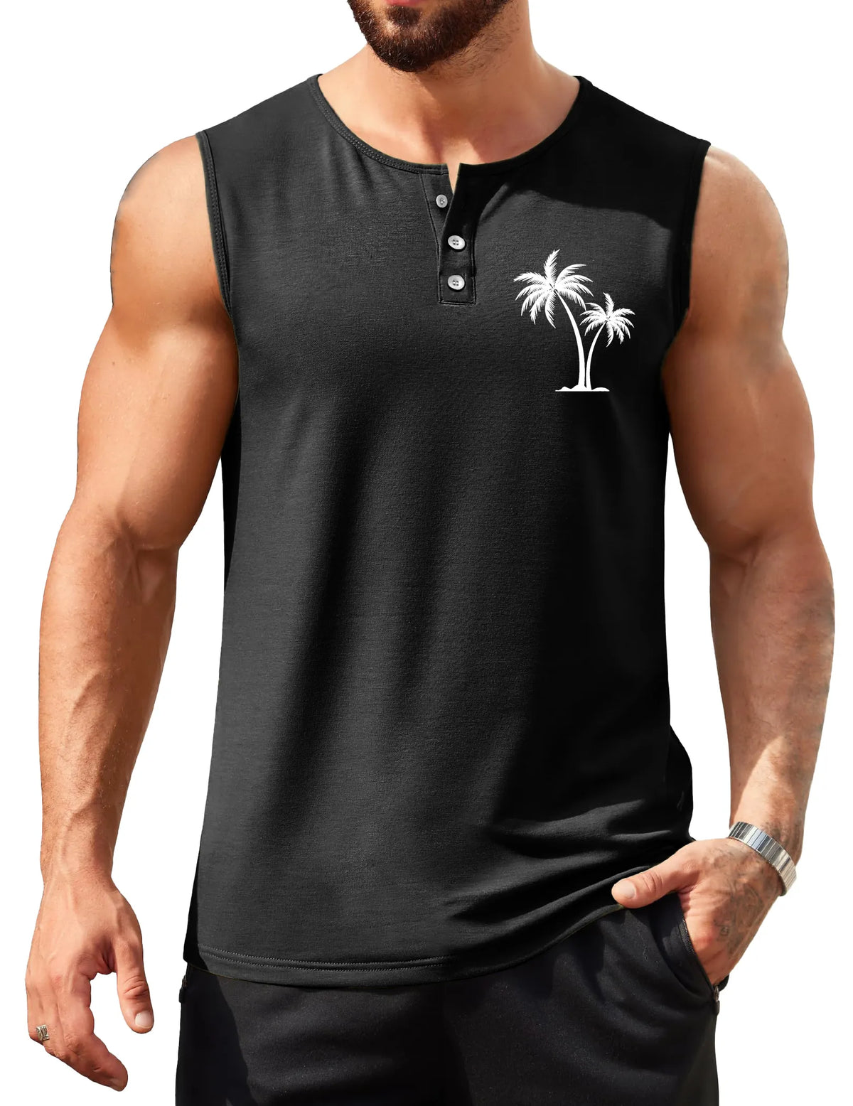 Sports Coconut Print Sleeveless Vest