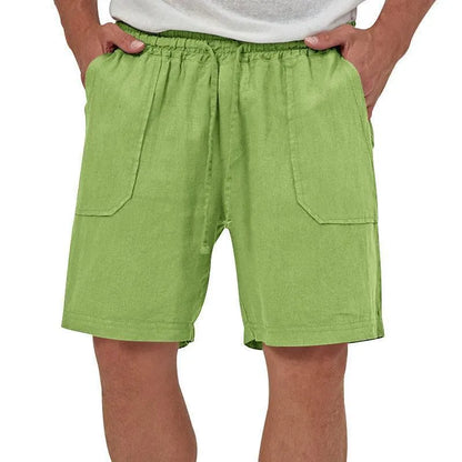 Solid Color Cotton And Linen Loose Three-Quarter Shorts