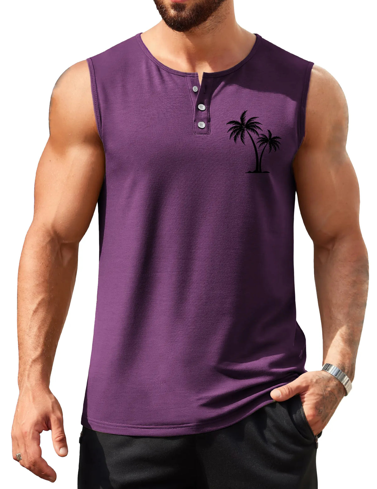 Sports Coconut Print Sleeveless Vest