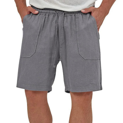 Solid Color Cotton And Linen Loose Three-Quarter Shorts