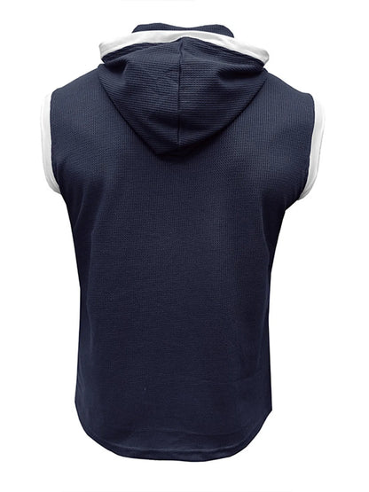 Waffle Hooded Sleeveless Tank Top