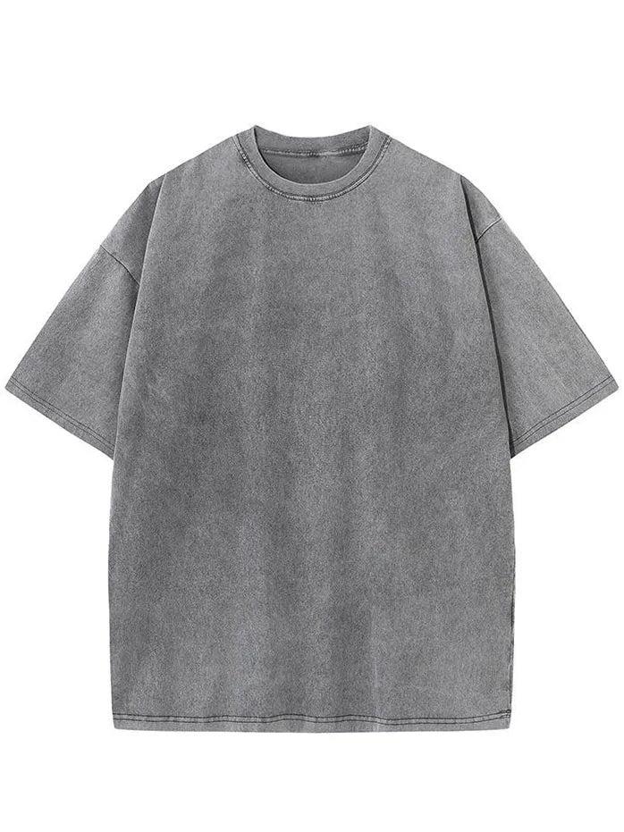 Vintage Washed And Distressed Cotton T-Shirt