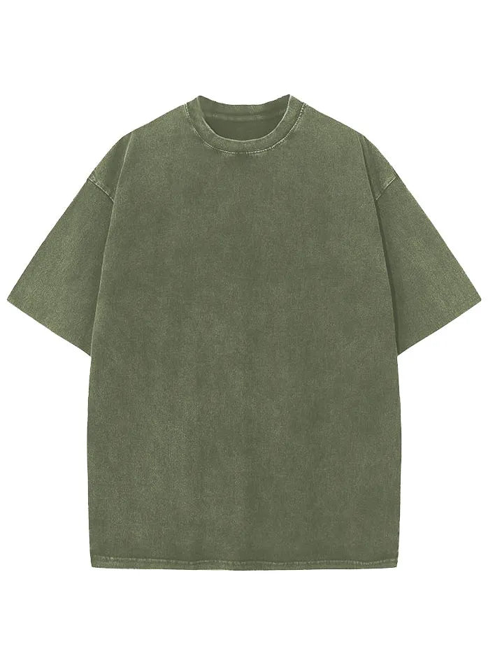 Vintage Washed And Distressed Cotton T-Shirt